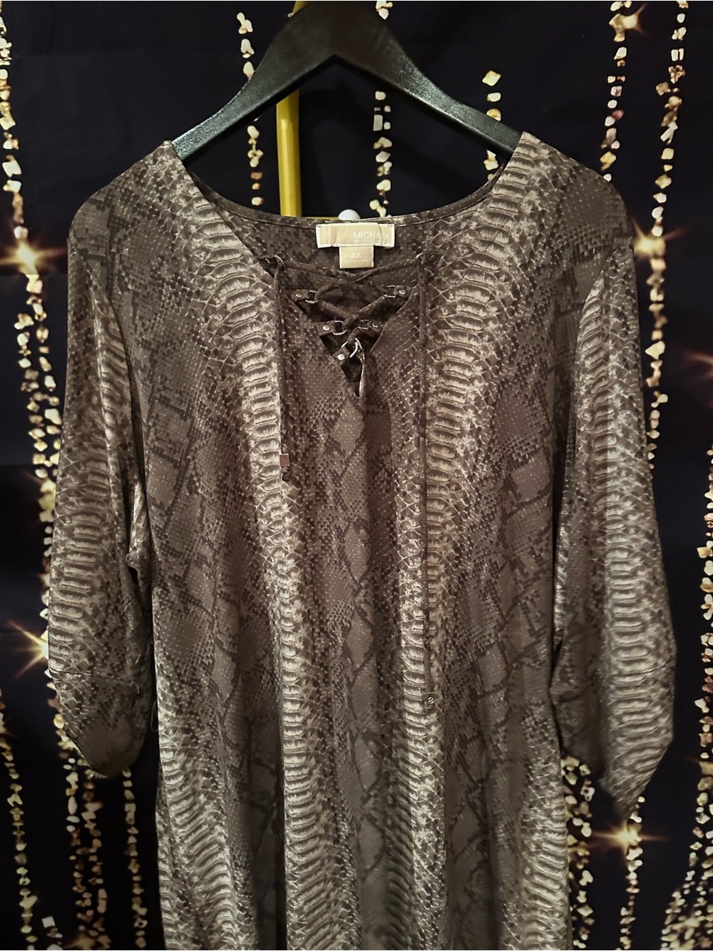 MICHAEL Michael Kors Brown Snake-Print Lace-Up Women's dress 👗